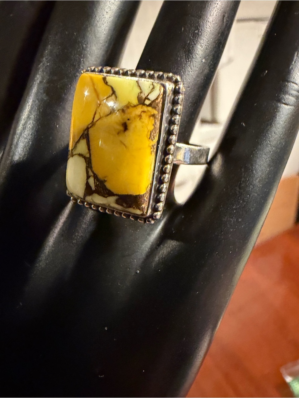 Vintage Honey Dahlia Sterling Silver 925 Ring